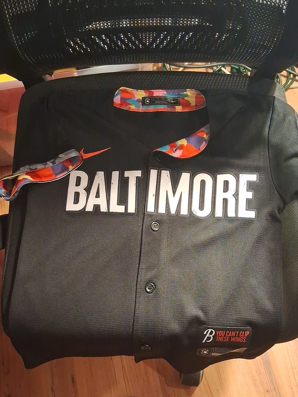 Nike Baltimore Men's Black Button-Up Jersey Shirt Baseball